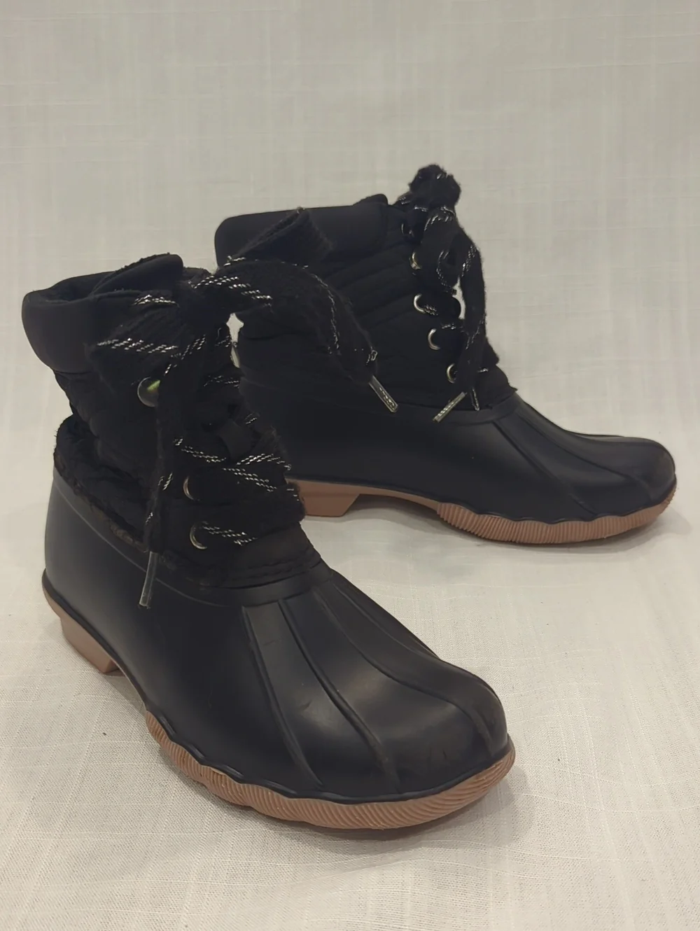 Justice Black Duck Winter Boots size 2